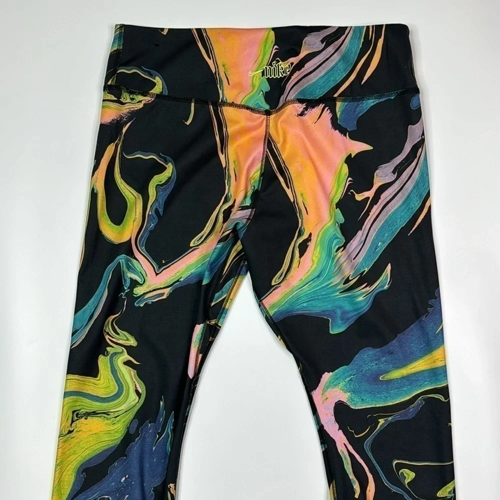 Nike One Luxe Auora 7/8 Marbled Pants Size XL
